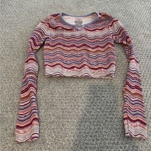 Art Class Long Sleeve Cropped Top
